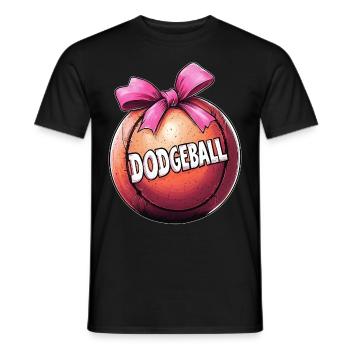 Coquette Bow Dodgeball Team Pink Ribbon Mom - Männer T-Shirt - Schwarz - Vorne - AI Model Male 178 light (178cm)