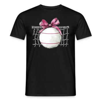 Coquette noeud Fistball Net Fête des Mères Ruban Rose - T-shirt homme - noir - Devant - AI Model Male 178 light (178cm)