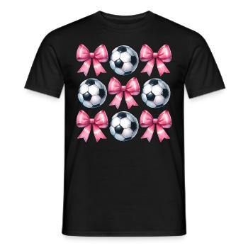 Coquette Bow Footballeur Fête des Mères Rose - T-shirt homme - noir - Devant - AI Model Male 178 light (178cm)
