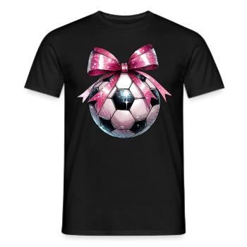 Coquette Bogen Fußball Disco Ball Mütter Tag Rosa - Männer T-Shirt - Schwarz - Vorne - AI Model Male 178 light (178cm)
