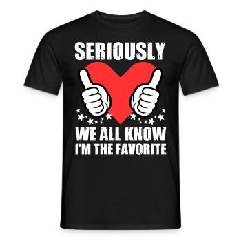 Im Ernst, wir alle wissen, dass ich der Favorit bin - Männer T-Shirt - Schwarz - Vorne - AI Model Male 178 light (178cm)