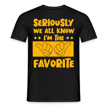 Im Ernst, wir alle wissen, dass ich der Favorit bin - Männer T-Shirt - Schwarz - Vorne - AI Model Male 178 light (178cm)