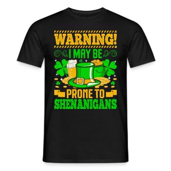 Warnung: Ich könnte anfällig für Spielereien sein - Männer T-Shirt - Schwarz - Vorne - AI Model Male 178 light (178cm)