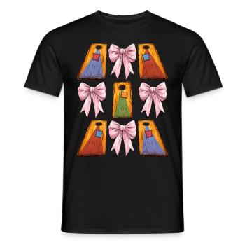 Coquette Bow Cornhole Board Bean Bag Mothers Day - Men's T-Shirt - black - Front - AI Model Male 178 light (178cm)