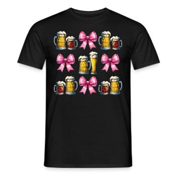 Bière artisanale Coquette Bow Brasserie de la fête des mères - T-shirt homme - noir - Devant - AI Model Male 178 light (178cm)