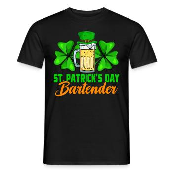Barman de la Saint-Patrick - T-shirt homme - noir - Devant - AI Model Male 178 light (178cm)