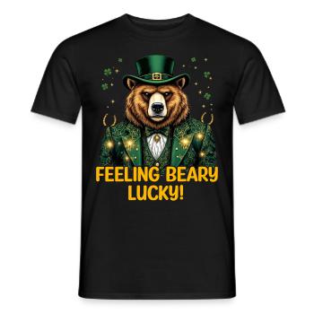 Se sentir chanceux - T-shirt homme - noir - Devant - AI Model Male 178 light (178cm)