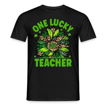 Ein glücklicher Lehrer - Männer T-Shirt - Schwarz - Vorne - AI Model Male 178 light (178cm)