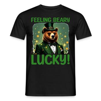 Se sentir chanceux - T-shirt homme - noir - Devant - AI Model Male 178 light (178cm)