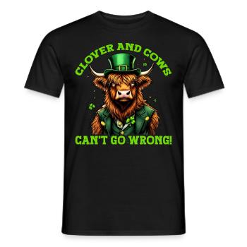 Clover and Cows can't go wrong - Men's T-Shirt - black - Front - AI Model Male 178 light (178cm)