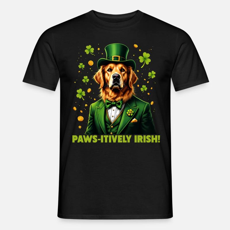 Pfoten-itiv irisch - Männer T-Shirt - Schwarz