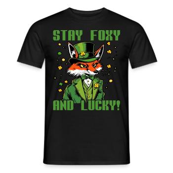 Stay Foxy and Lucky St. Patrick's Day - Men's T-Shirt - black - Front - AI Model Male 178 light (178cm)