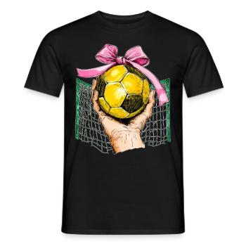 Coquette noeud handball fête des mères ruban rose maman - T-shirt homme - noir - Devant - AI Model Male 178 light (178cm)
