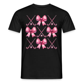 Coquette Bow Hockey sur gazon bâton balle fête des mères - T-shirt homme - noir - Devant - AI Model Male 178 light (178cm)