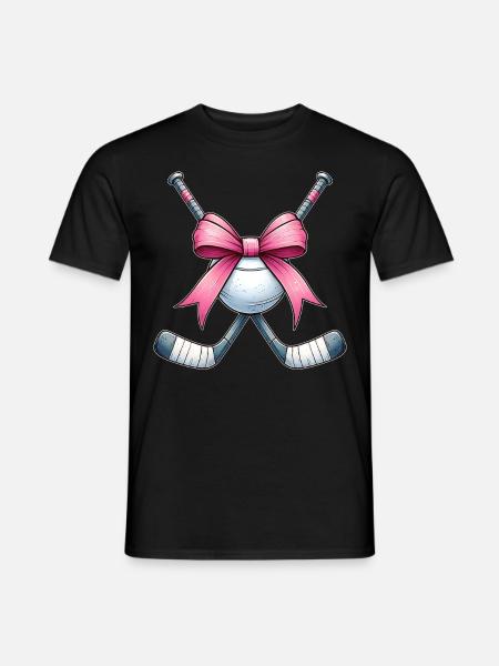 Coquette Bow Street Hockey Stick Ball Mothers Day - Men's T-Shirt - black