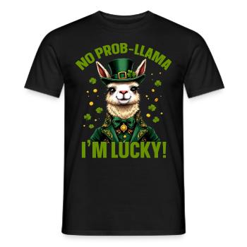 Pas de prob-llama J’ai de la chance - T-shirt homme - noir - Devant - AI Model Male 178 light (178cm)