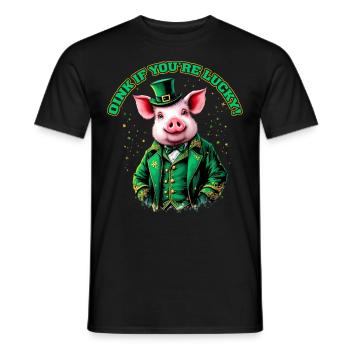 Oink you're Lucky - Men's T-Shirt - black - Front - AI Model Male 178 light (178cm)