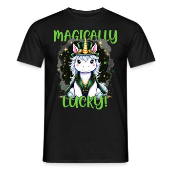 Magisches Glück - Männer T-Shirt - Schwarz - Vorne - AI Model Male 178 light (178cm)
