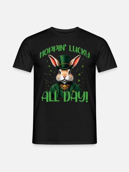 Happin Lucky All day - Men's T-Shirt - black