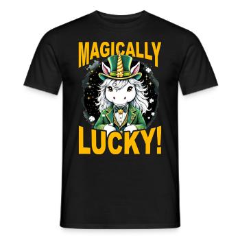 Magisches Glück - Männer T-Shirt - Schwarz - Vorne - AI Model Male 178 light (178cm)
