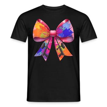 Coquette Bow Paintball Player Mothers Day Ribbon - Men's T-Shirt - black - Front - AI Model Male 178 light (178cm)