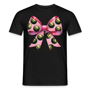 Coquette Bow Pickleball Motif Fête des Mères Rose - T-shirt homme - noir - Devant - AI Model Male 178 light (178cm)