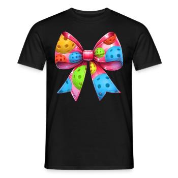Coquette Bow Pickleball Motif Fête des Mères Rose - T-shirt homme - noir - Devant - AI Model Male 178 light (178cm)