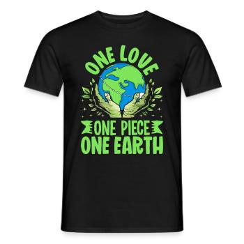 One Love One Earth - Men's T-Shirt - black - Front - AI Model Male 178 light (178cm)