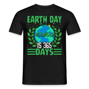 Le Jour de la Terre est de 365 jours - T-shirt homme - noir - Devant - AI Model Male 178 light (178cm)