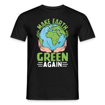 Make Earth Green Again - Men's T-Shirt - black - Front - AI Model Male 178 light (178cm)