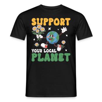 Soutenez votre planète locale - T-shirt homme - noir - Devant - AI Model Male 178 light (178cm)