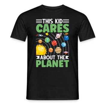 Ce gamin se soucie de la planète - T-shirt homme - noir - Devant - AI Model Male 178 light (178cm)