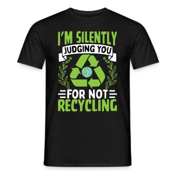 Je te juge en silence pour ne pas recycler - T-shirt homme - noir - Devant - AI Model Male 178 light (178cm)