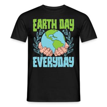 Earth day everyday - Men's T-Shirt - black - Front - AI Model Male 178 light (178cm)