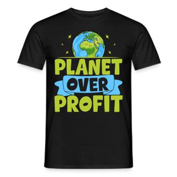 Planet vor Profit - Männer T-Shirt - Schwarz - Vorne - AI Model Male 178 light (178cm)