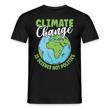 Le changement climatique est une science, pas une politique - T-shirt homme - noir - Devant - AI Model Male 178 light (178cm)