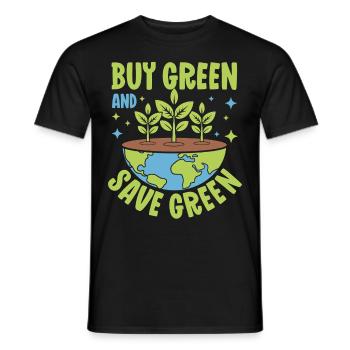 Buy Green and save Green - Men's T-Shirt - black - Front - AI Model Male 178 light (178cm)