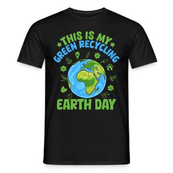 C’est ma journée Green Recycling Earth - T-shirt homme - noir - Devant - AI Model Male 178 light (178cm)