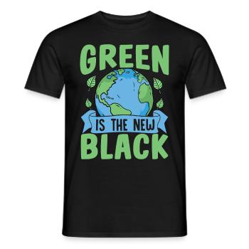 Green is the new black - Men's T-Shirt - black - Front - AI Model Male 178 light (178cm)
