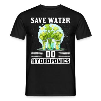 Save Water do Hydroponics - Men's T-Shirt - black - Front - AI Model Male 178 light (178cm)