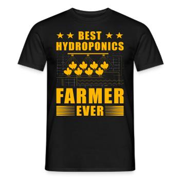 Best Hydroponics Farmer ever - Men's T-Shirt - black - Front - AI Model Male 178 light (178cm)