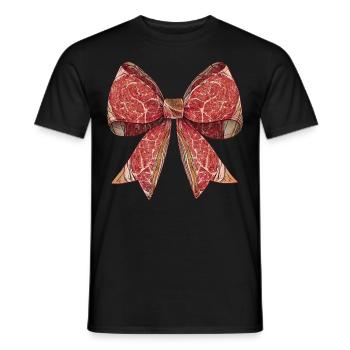 Coquette Bow Metzger Fleischbeil Muster Band - Männer T-Shirt - Schwarz - Vorne - AI Model Male 178 light (178cm)