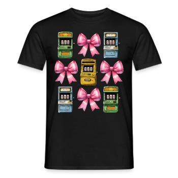 Coquette Bow Spielautomat Glücksspiel Gambler - Männer T-Shirt - Schwarz - Vorne - AI Model Male 178 light (178cm)