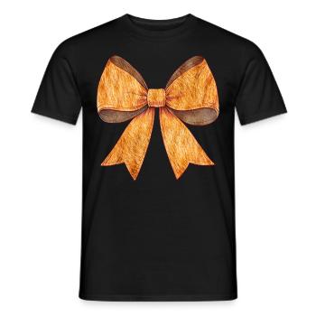Coquette Bow Orange Katze Tabby Katze Orange Fell - Männer T-Shirt - Schwarz - Vorne - AI Model Male 178 light (178cm)