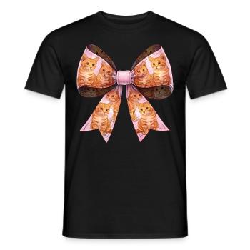 Coquette Bow Orange Katze Tabby Katze Muster - Männer T-Shirt - Schwarz - Vorne - AI Model Male 178 light (178cm)