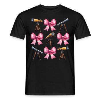Coquette Bow Télescope Astronomie Système Solaire - T-shirt homme - noir - Devant - AI Model Male 178 light (178cm)