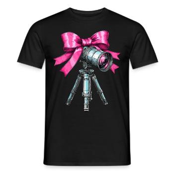 Coquette Bow Télescope Astronomie Système Solaire - T-shirt homme - noir - Devant - AI Model Male 178 light (178cm)