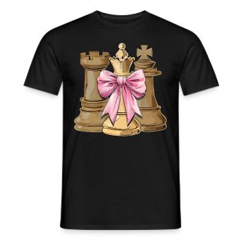 Coquette Bow Chess Player Mothers Day Chess Piece - Men's T-Shirt - black - Front - AI Model Male 178 light (178cm)