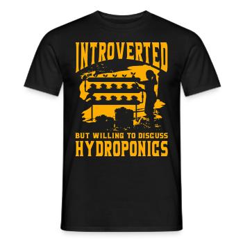 Introverted but willing to discuss Hydroponics - Men's T-Shirt - black - Front - AI Model Male 178 light (178cm)