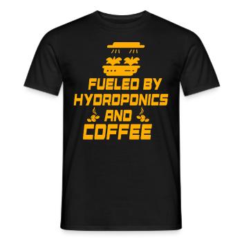 Fueled by Hydroponics and Coffee - Men's T-Shirt - black - Front - AI Model Male 178 light (178cm)